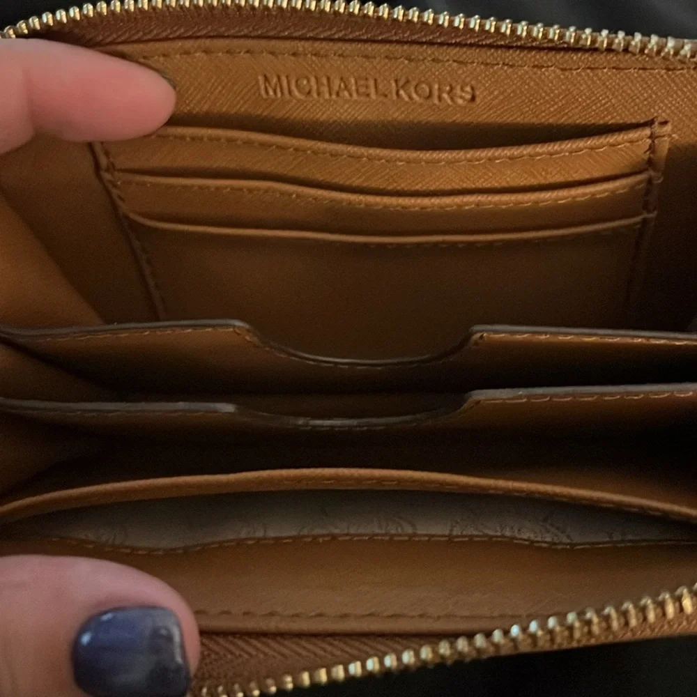 Michael Kors Tan Wristlet with Gold Accents - Picture 3 of 3